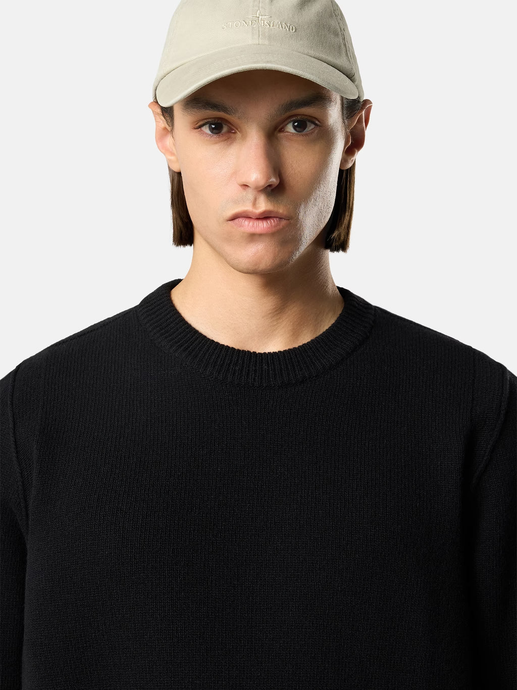 Stone Island Lambswool Crewneck Jumper in Black