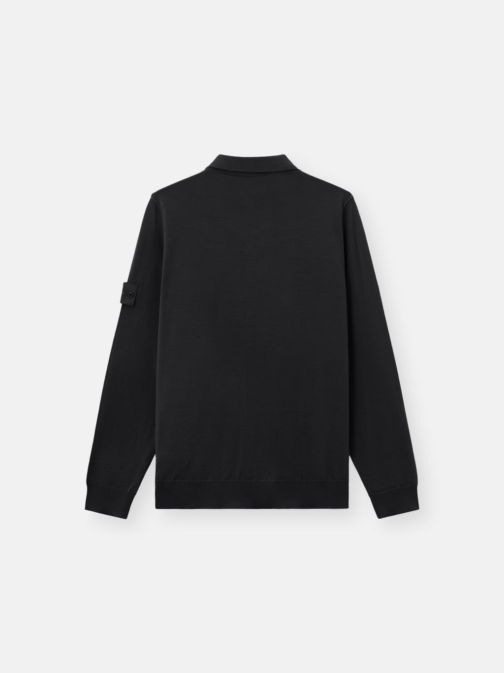 Stone Island Light Pure RWS Wool Ghost Polo Jumper in Black