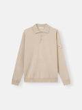 Stone Island Light Pure RWS Wool Ghost Polo Jumper in Beige