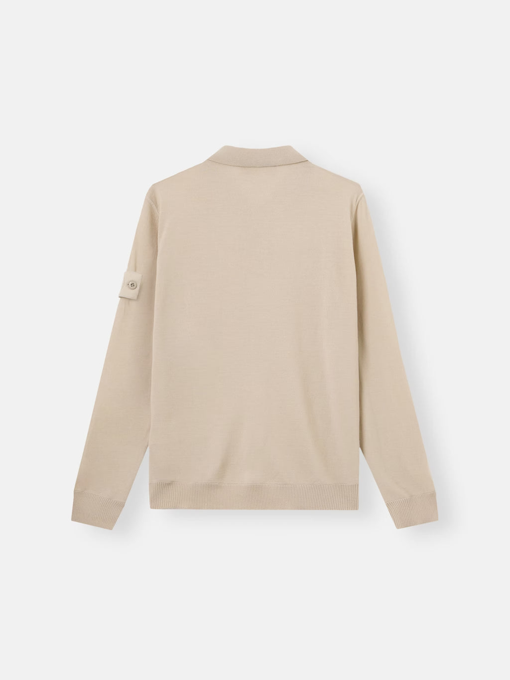 Stone Island Light Pure RWS Wool Ghost Polo Jumper in Beige