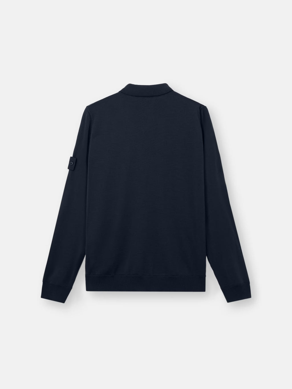 Stone Island Light Pure RWS Wool Ghost Polo Jumper in Navy