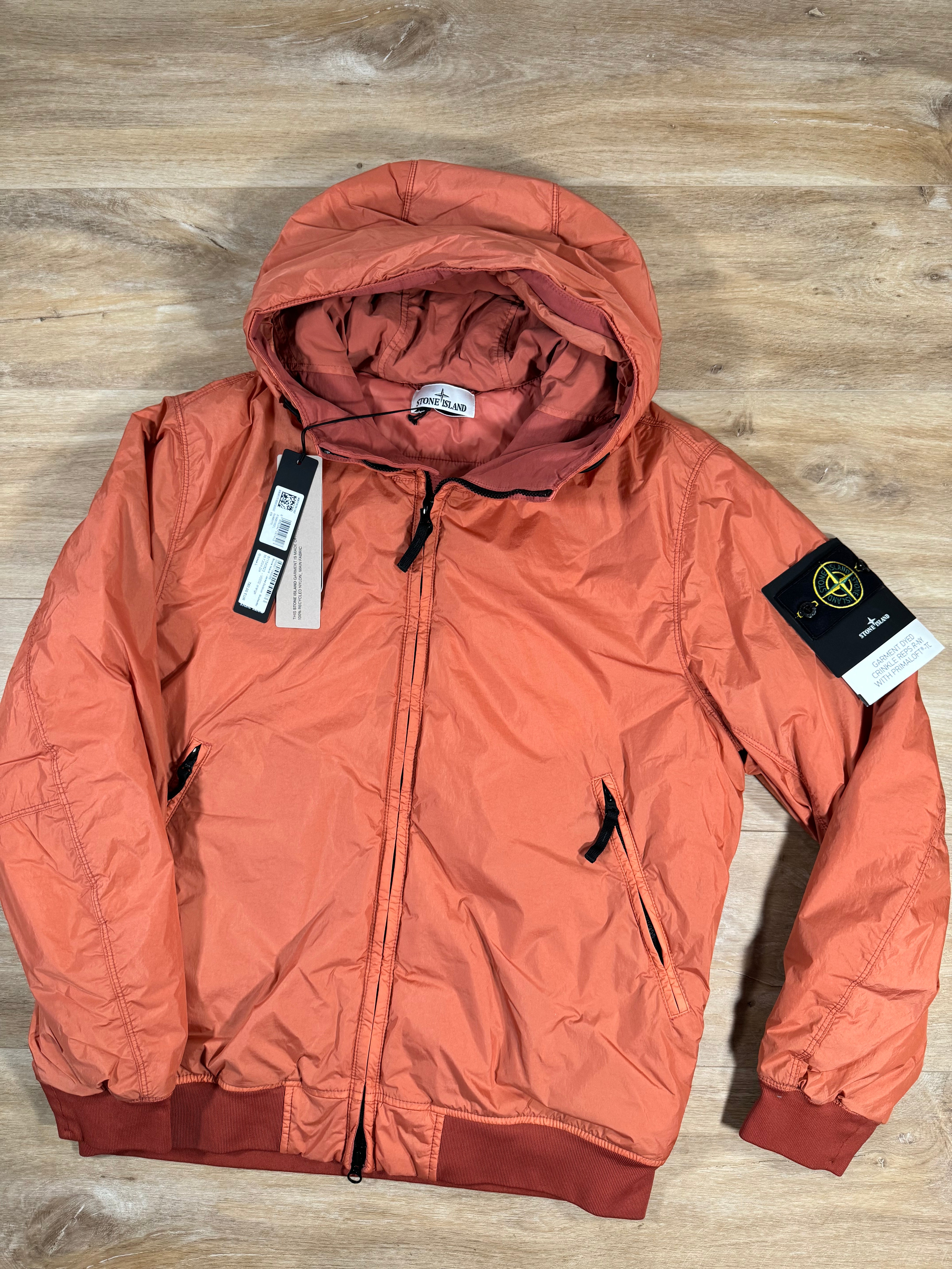 Stone Island Crinkle Reps R NY Primaloft T C Jacket in Orange LABEL MENSWEAR