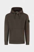 Stone Island Organic Cotton Fleece Pullover Hoodie in Coal Grey