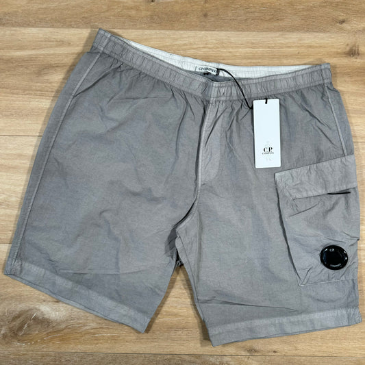 C.P. Company Chrome Lens Swim Shorts in Drizzle Grey