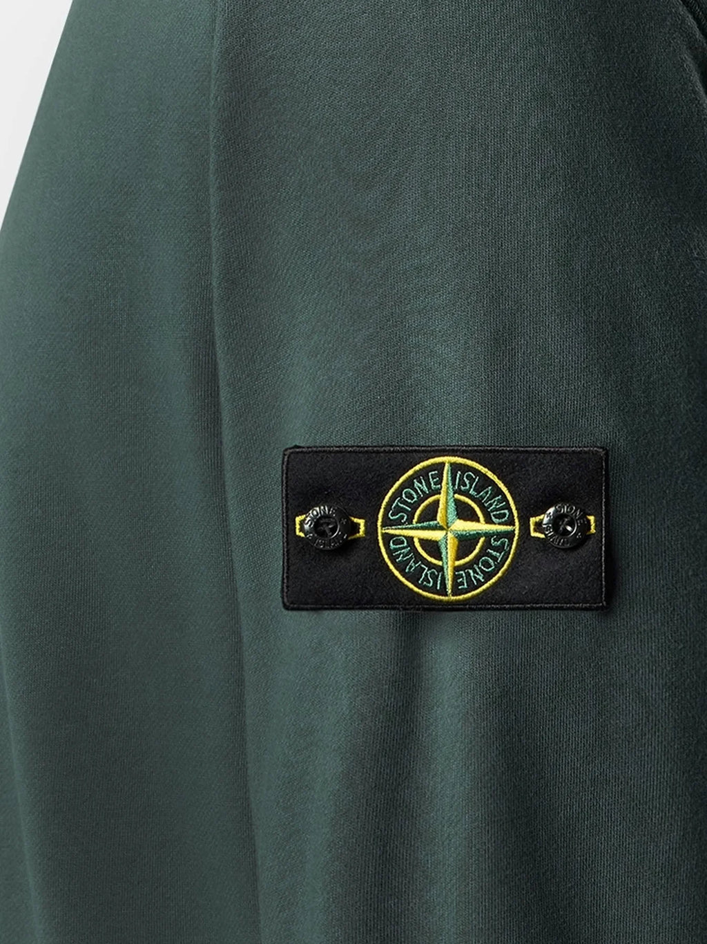 Stone Island Organic Cotton Fleece Crewneck Sweatshirt in Dark Green
