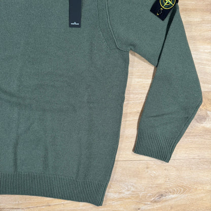 Stone Island Lambswool Crewneck Jumper in Military Green