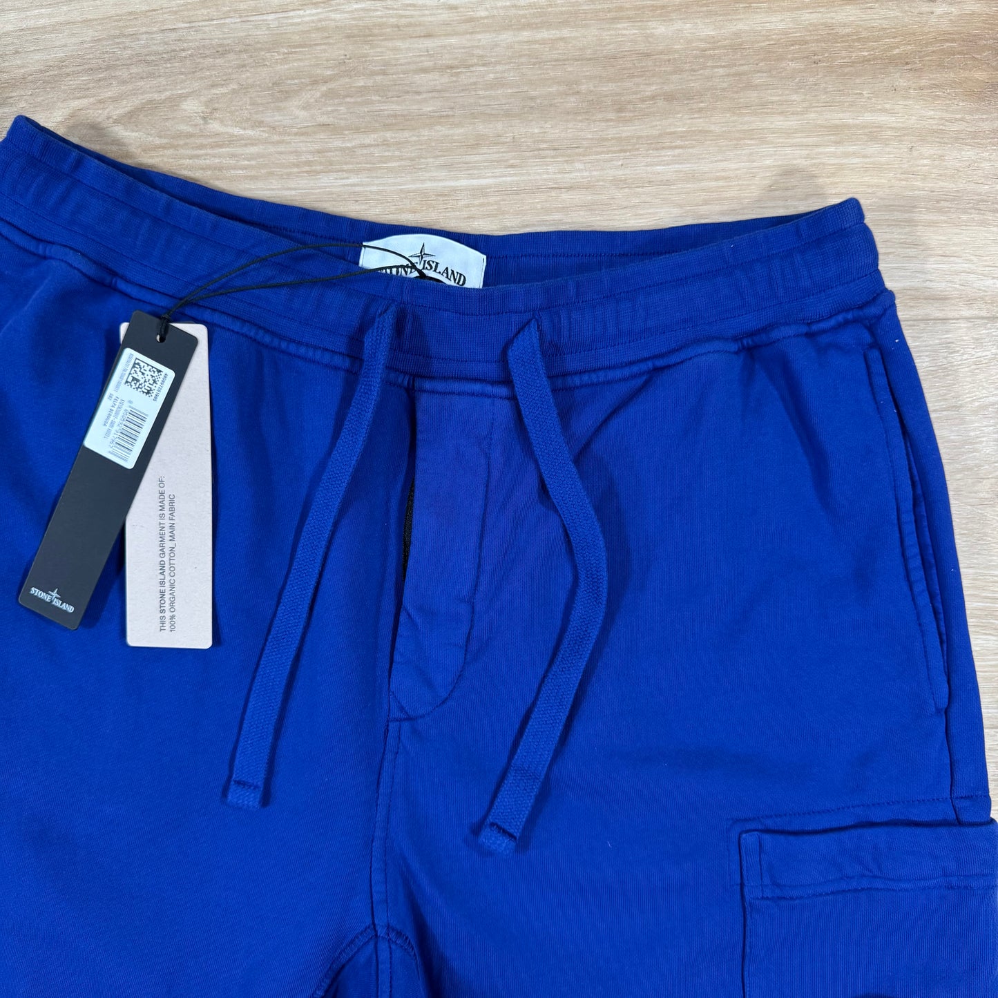 Stone Island Organic Cotton Fleece Shorts in Bright Blue