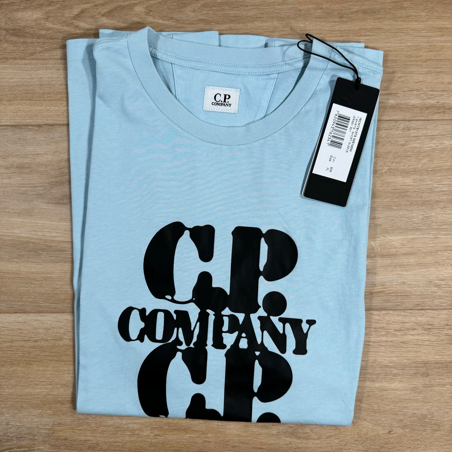 C.P. Company 30/1 Jersey Graphic T-Shirt in Starlight Blue