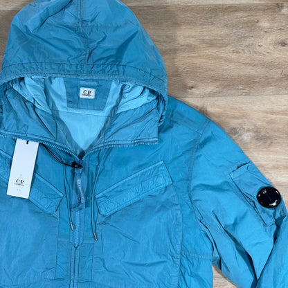 C.P. Company Chrome-R Hooded Zipped Lens Overshirt in Aegean Blue