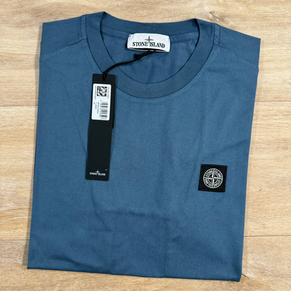 Stone Island Patch Logo T-Shirt in Avio Blue