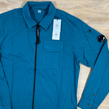 C.P. Company Gabardine Lens Overshirt in Ink Blue