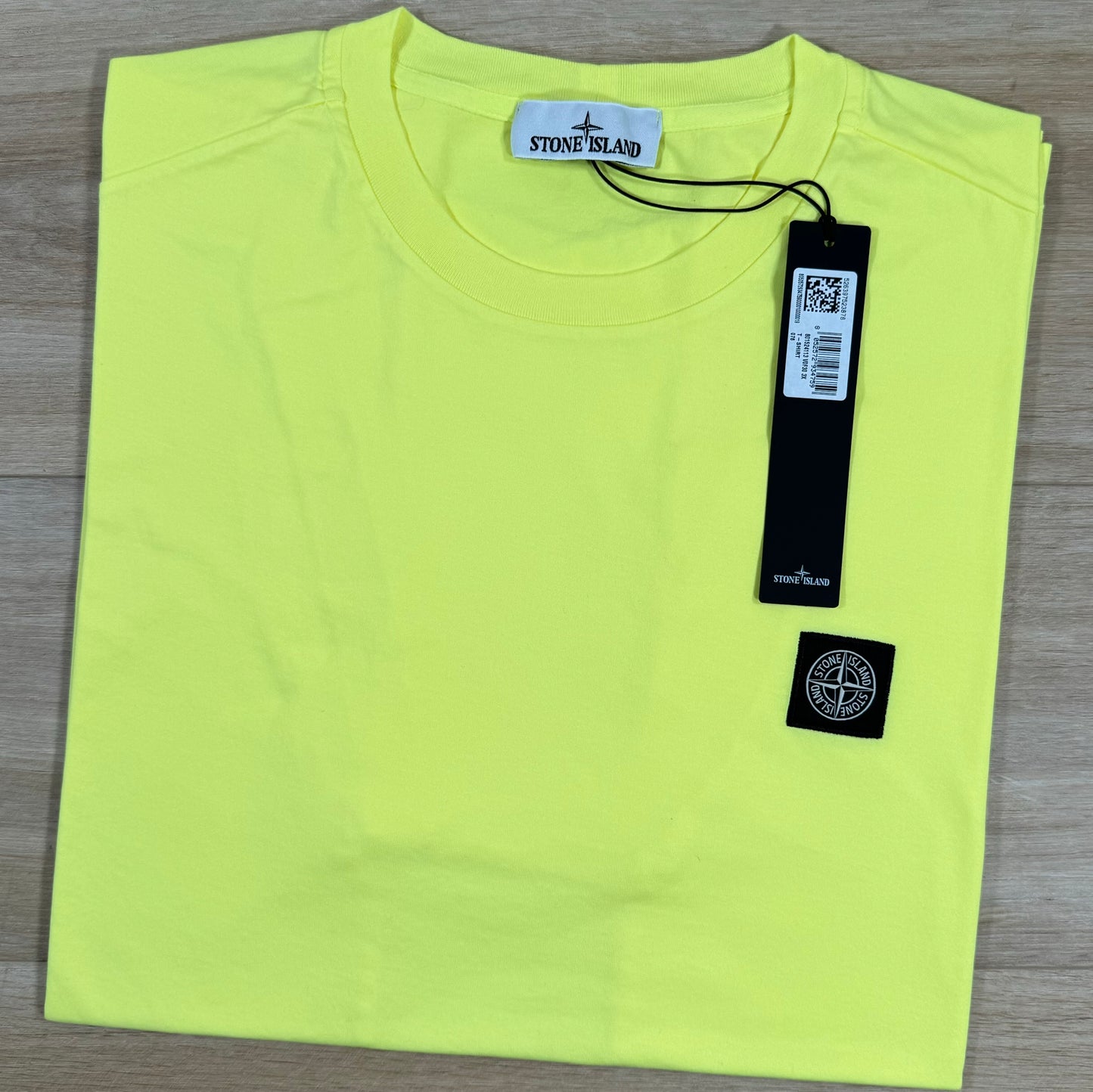 Stone Island Patch Logo T-Shirt in Neon Yellow