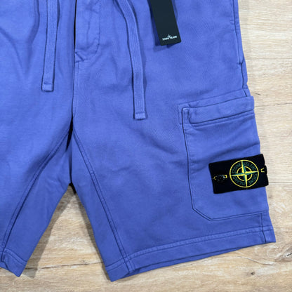 Stone Island Garment Dyed Fleece Shorts in Lavender
