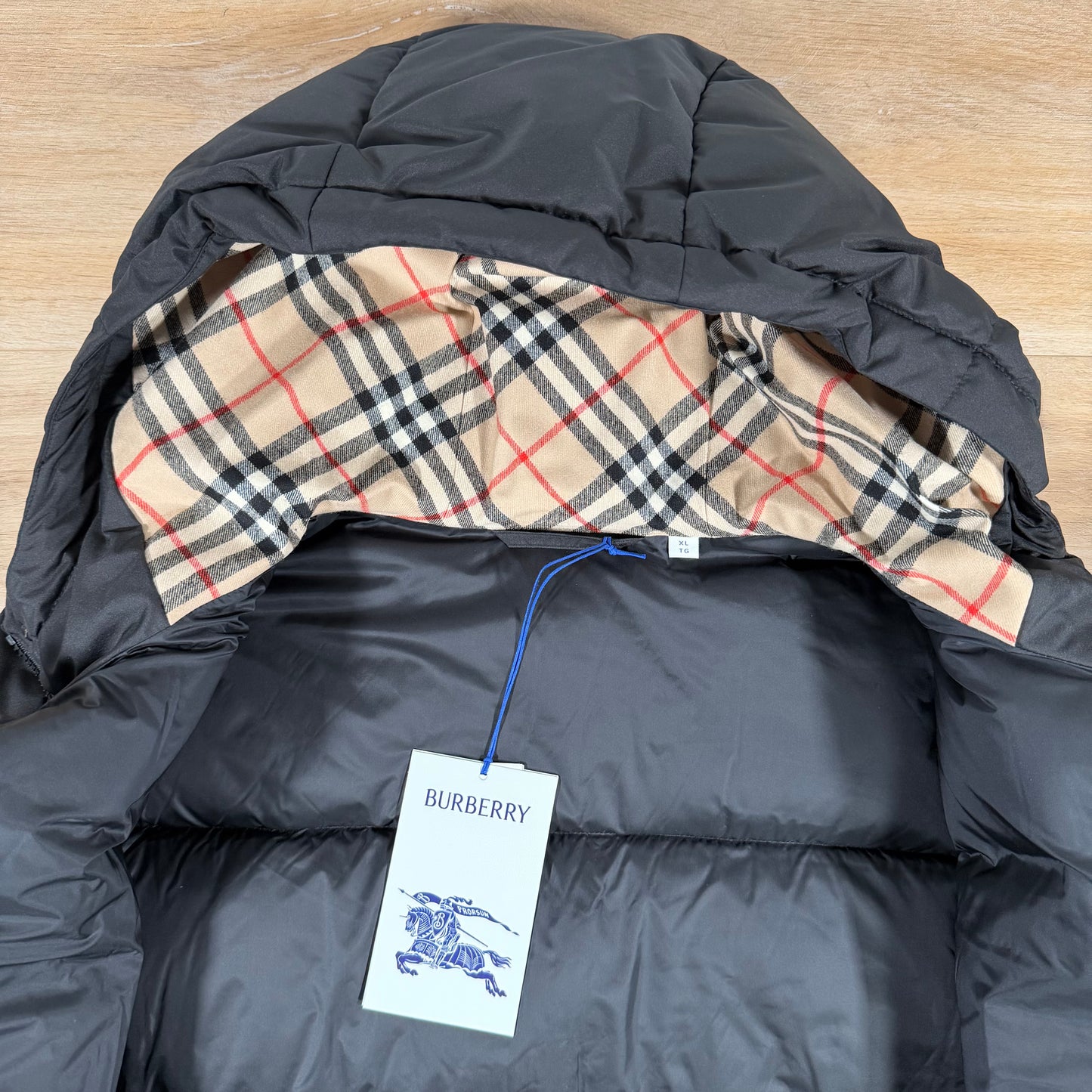 Burberry Hooded Puffer Jacket in Black