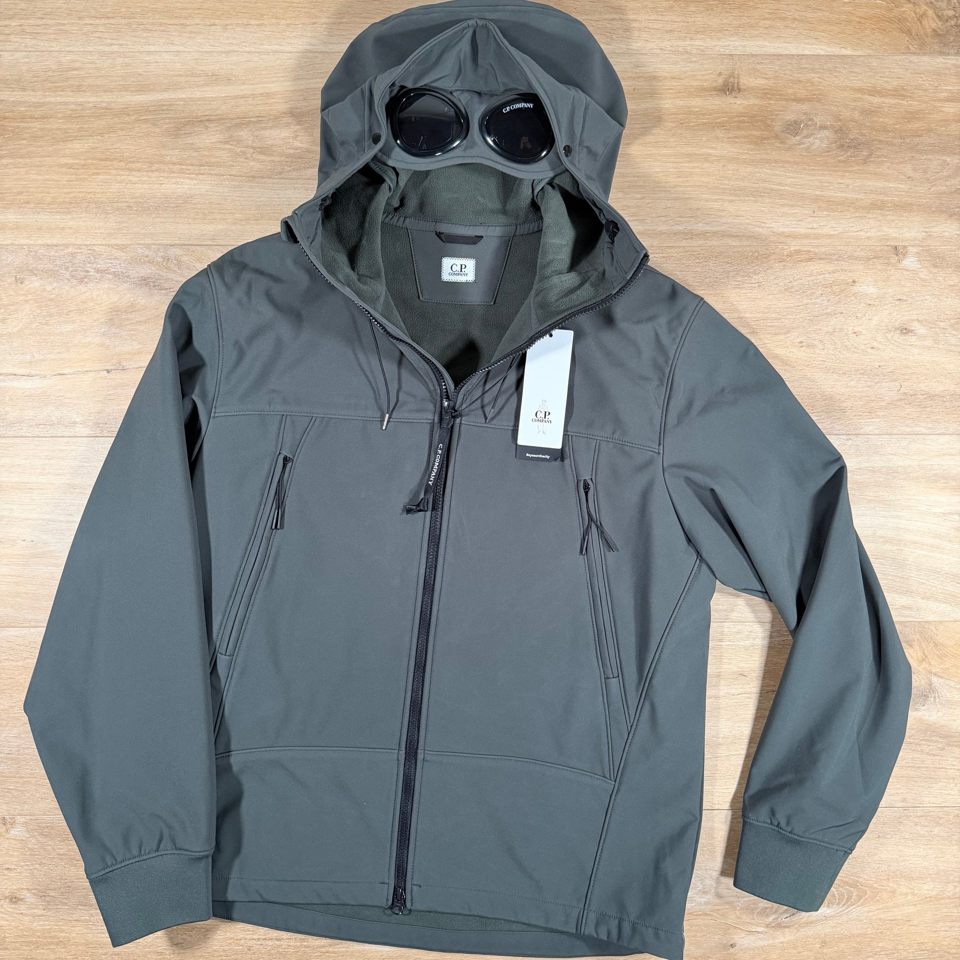 cp company goggle jacket C.P. Company Shell-R Goggle Jacket in Dark Shadow