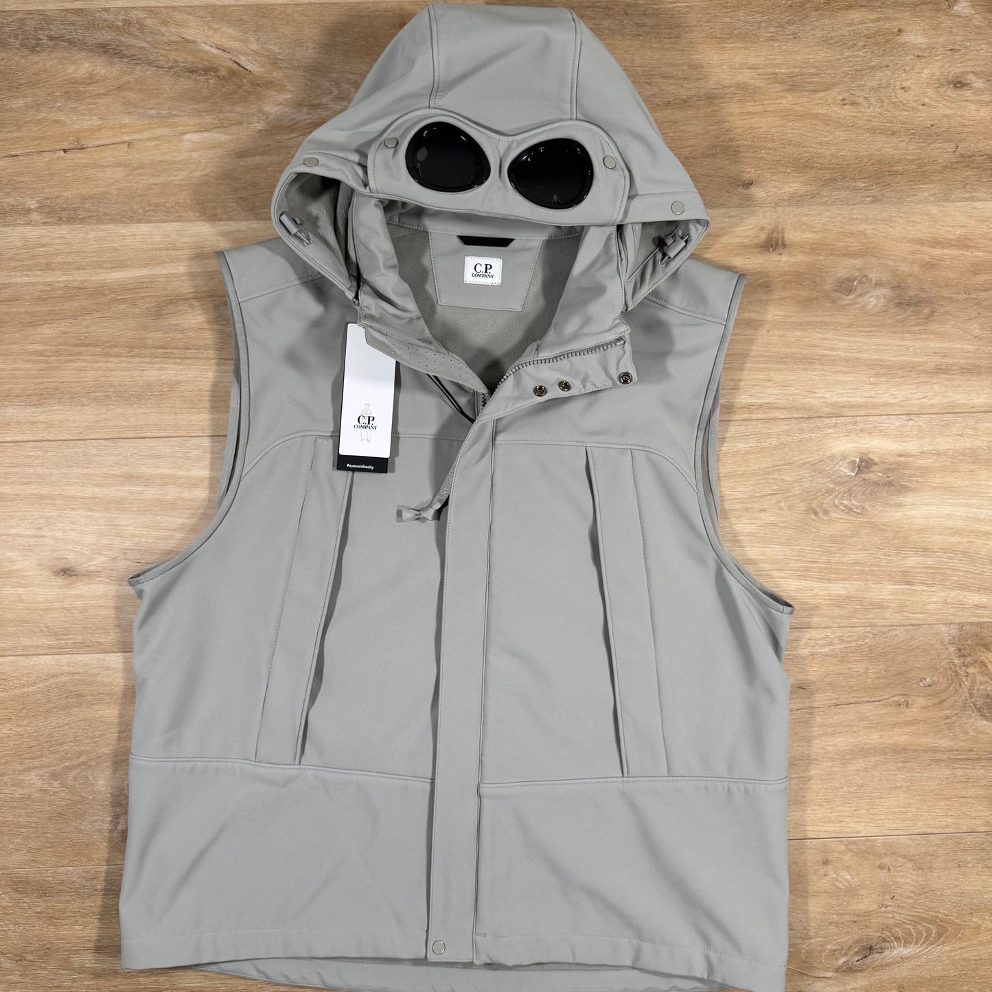 C.P. Company Shell-R Goggle Gilet in London Fog - Grey