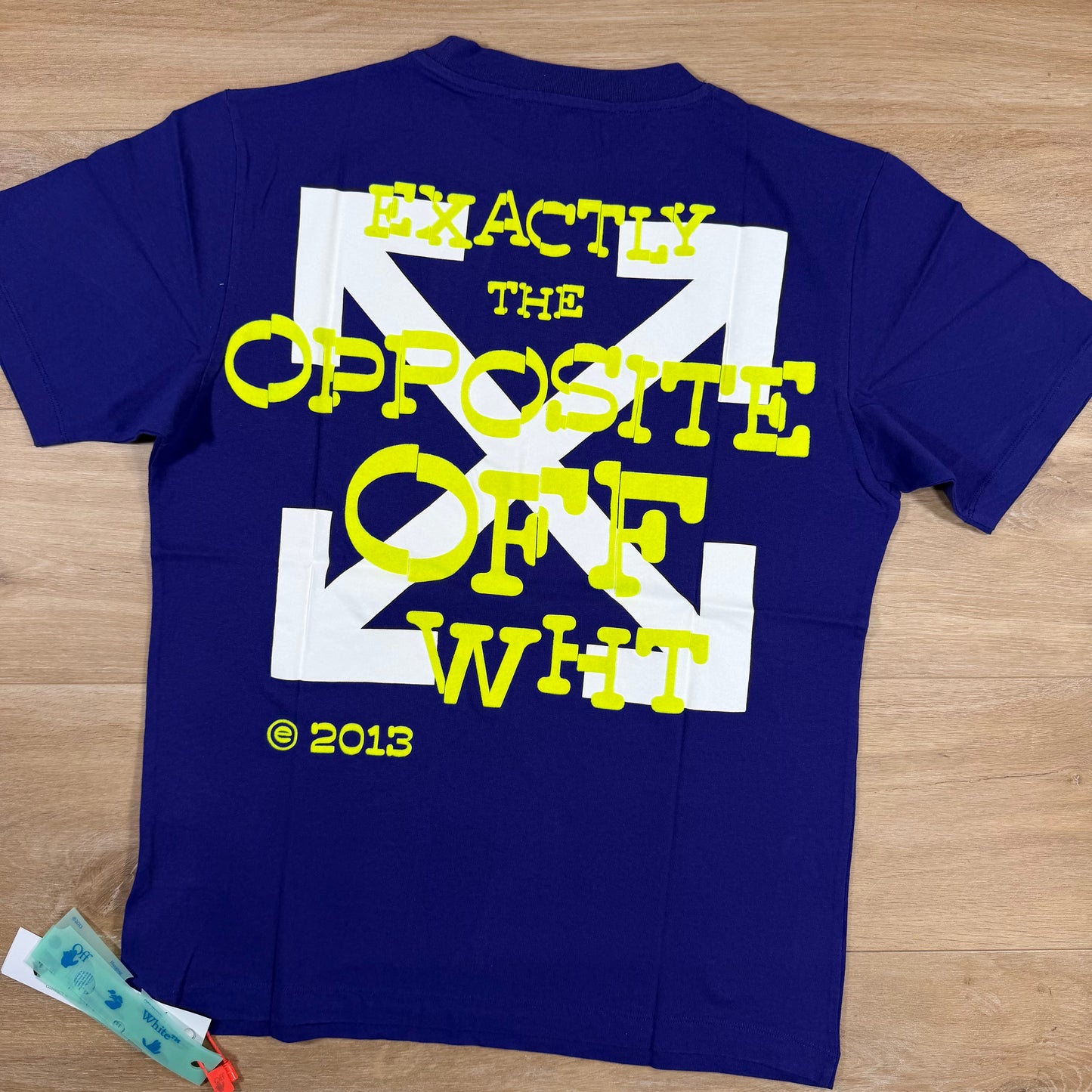 Off-White Opposite Arrow T-Shirt in Purple and Lime