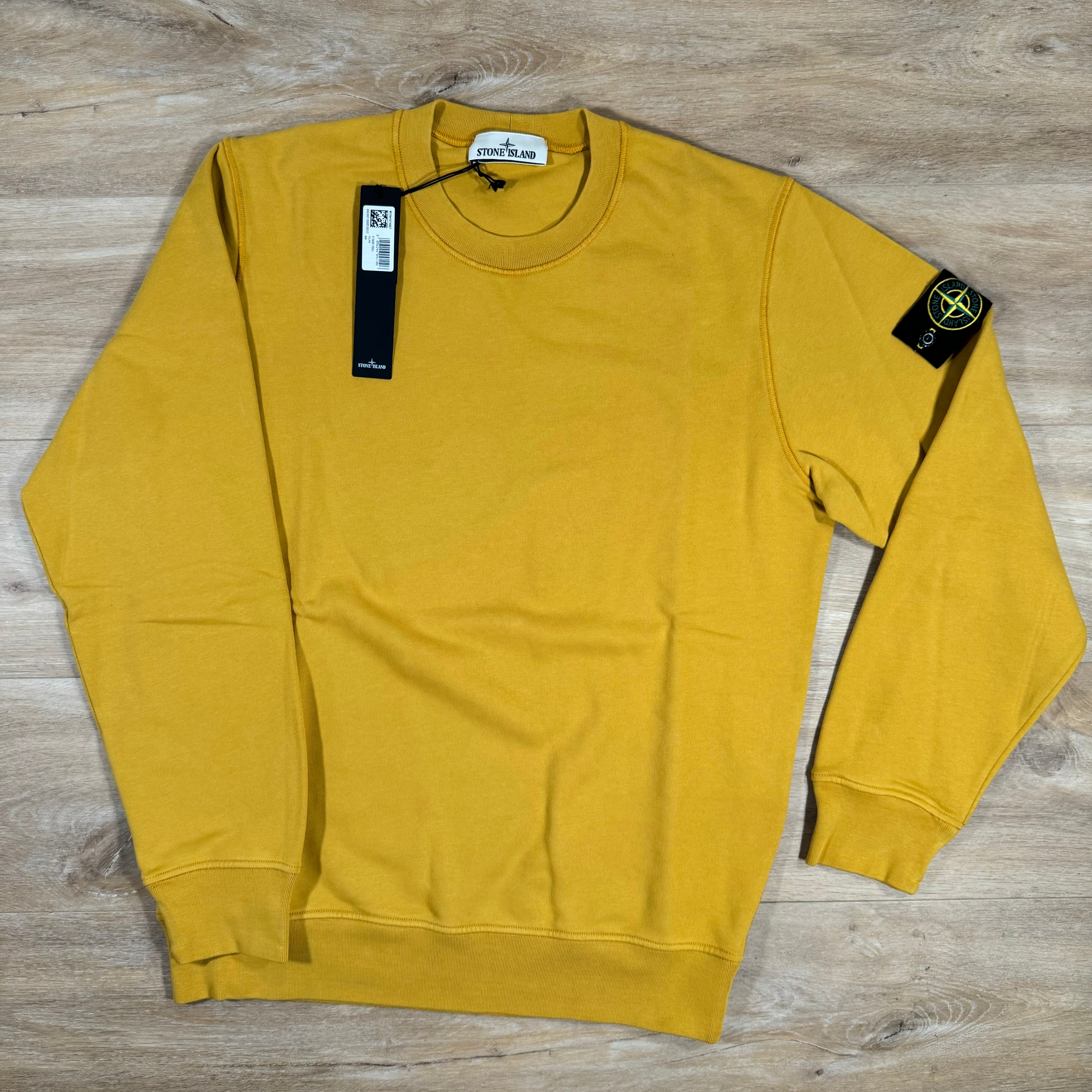 Stone Island Garment Dyed Crewneck Sweatshirt in Mustard