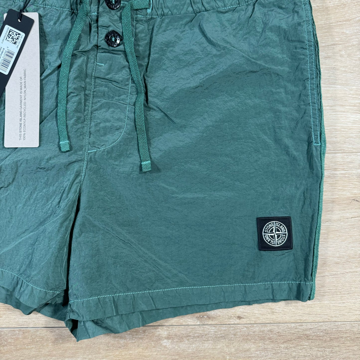 Stone Island Nylon Metal Button Swim Shorts in Light Green