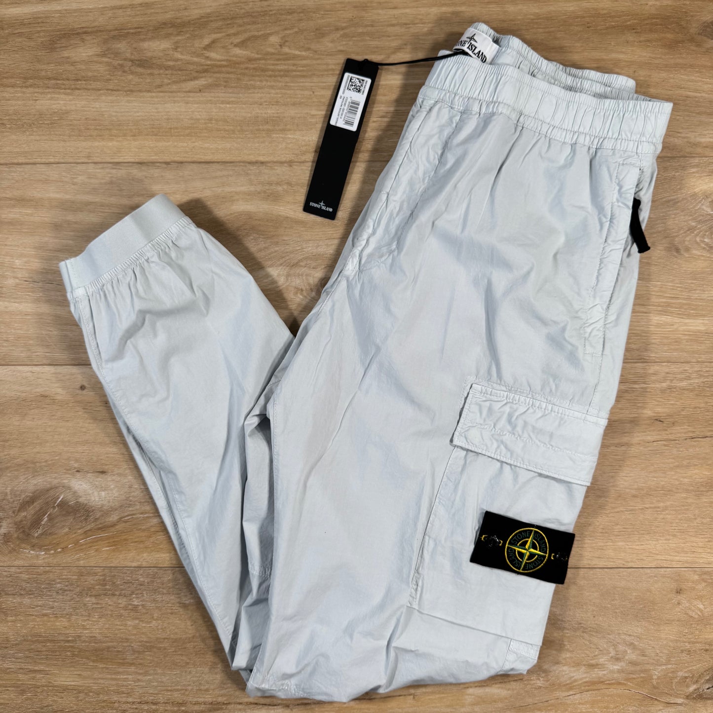 Stone Island Stretch Cotton Tela Cargo Pants in Sky Blue