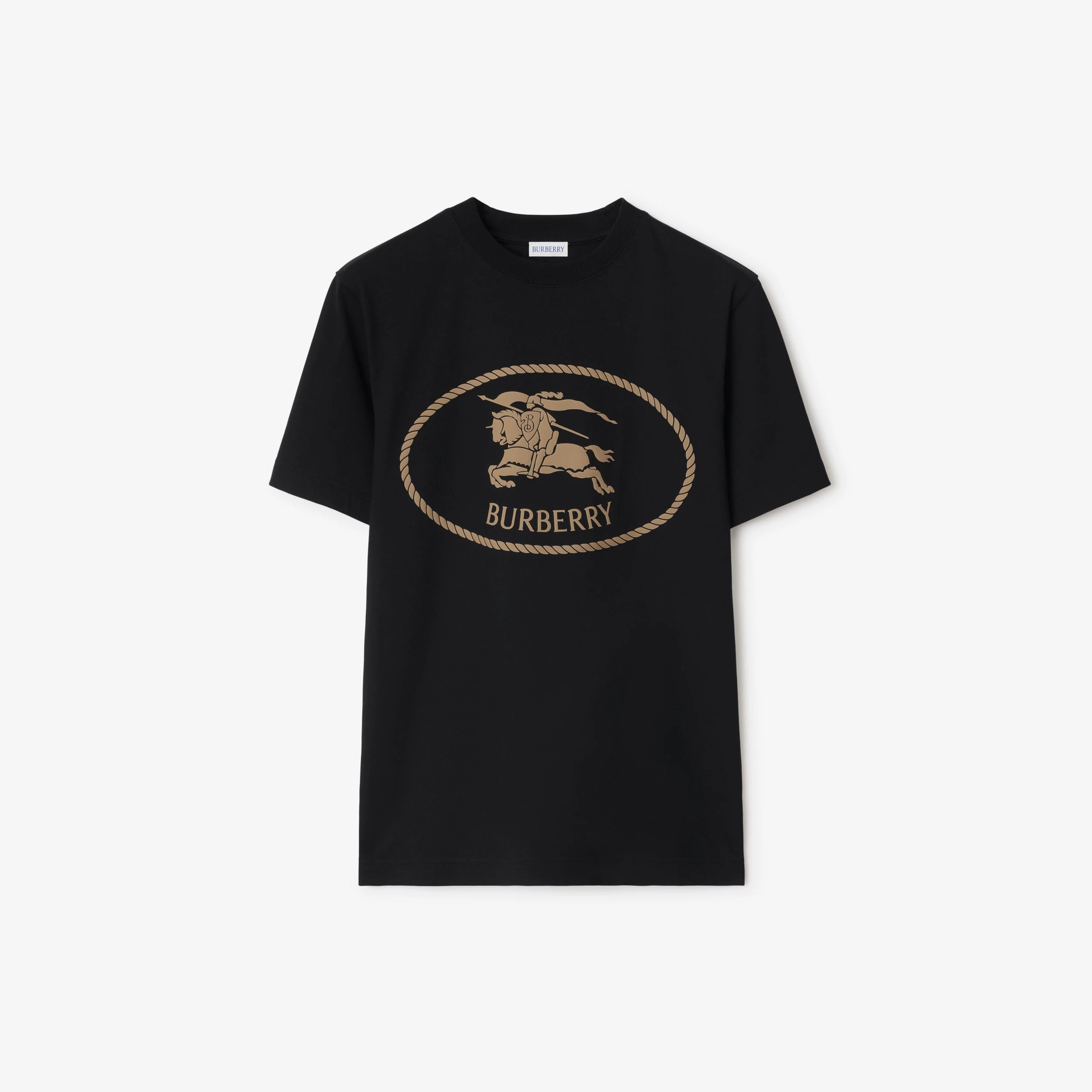 Burberry Knight Stamp Cotton T-Shirt in Black