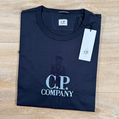 C.P. Company 30/2 Mercerized Jersey Twisted British Sailor T-Shirt in Navy