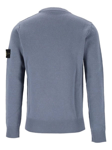 Stone Island Lambswool Crewneck Jumper in Steel Blue