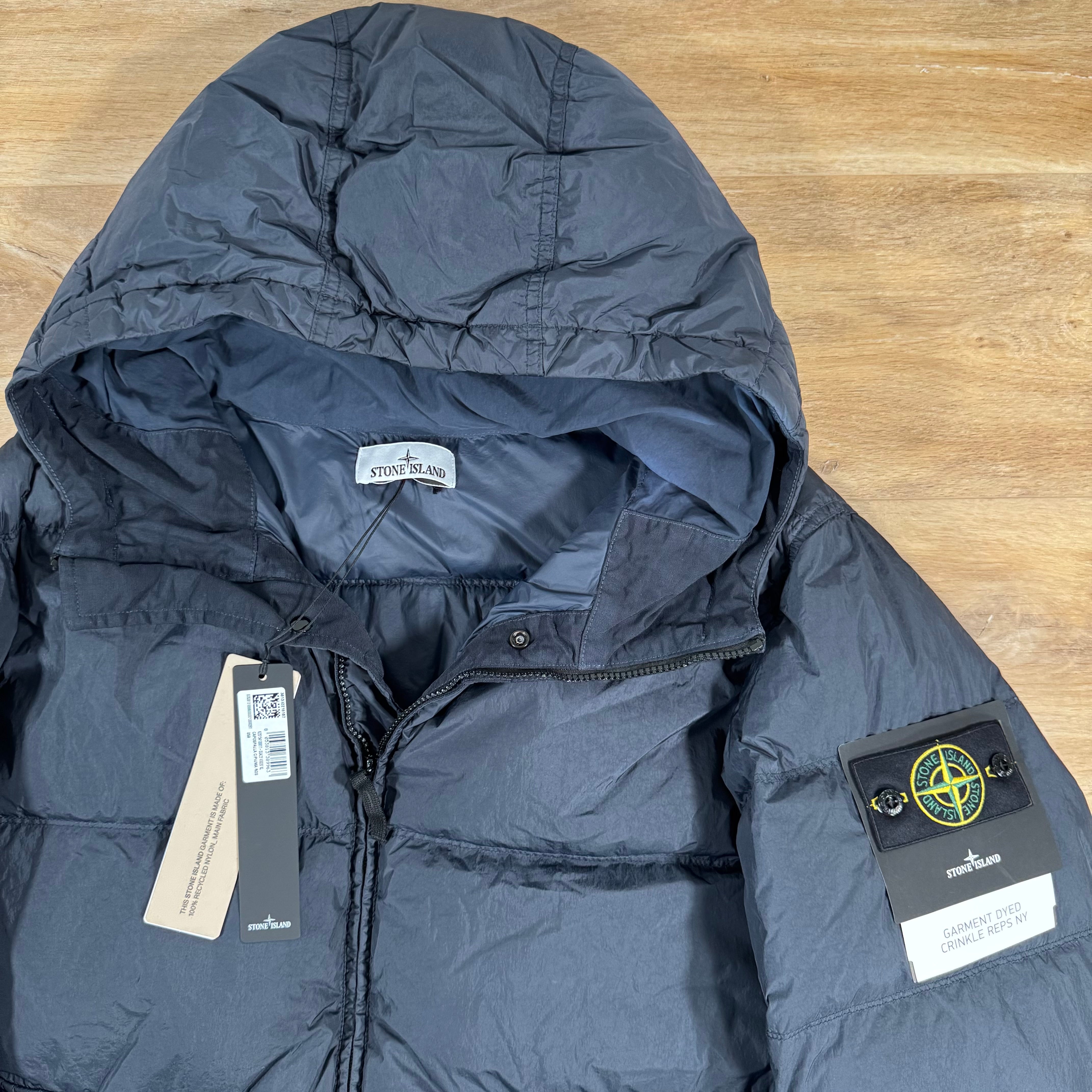 Stone Island Crinkle Reps NY Nylon Down Jacket in Navy – Label