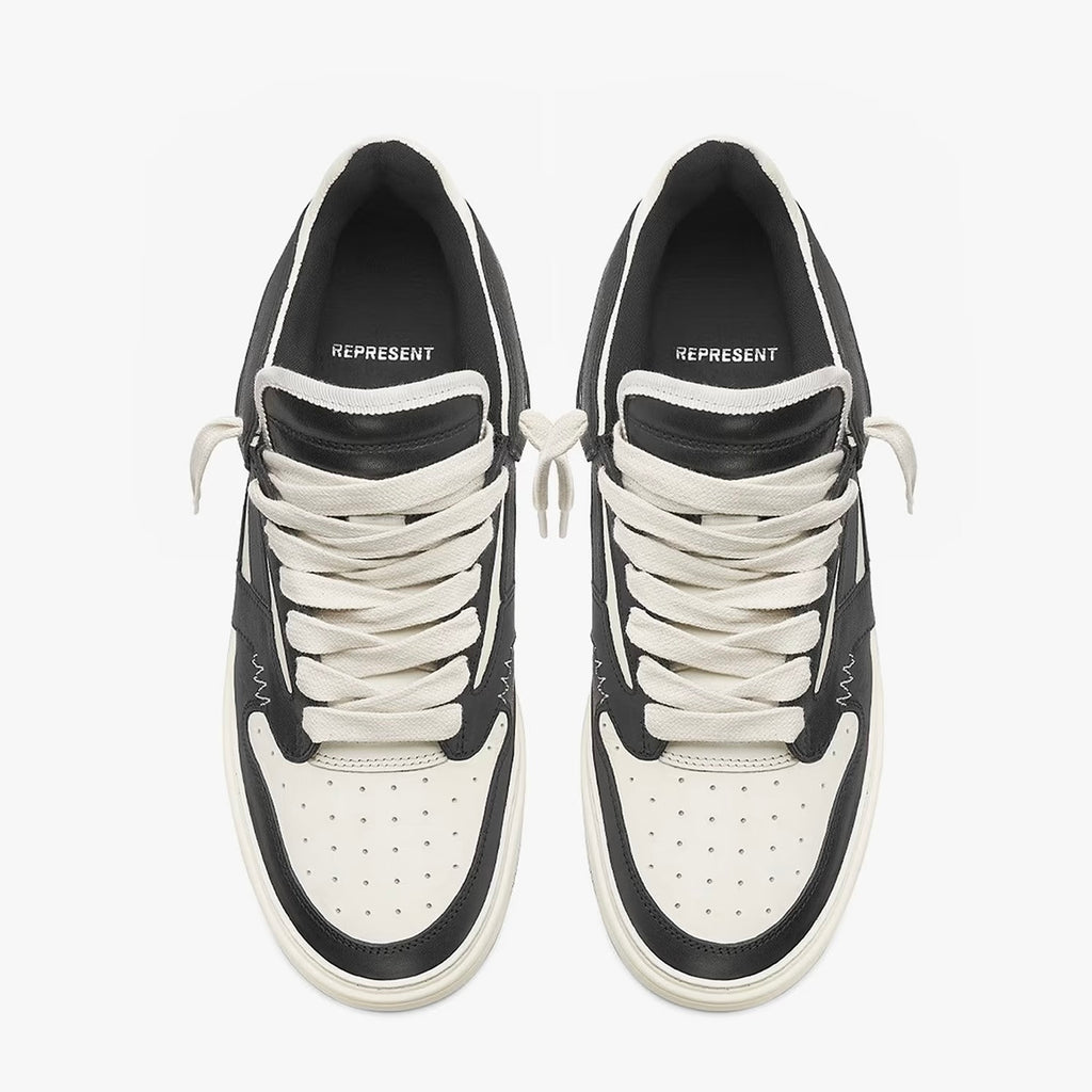 Represent Reptor Low Sneaker in Black / Vintage White