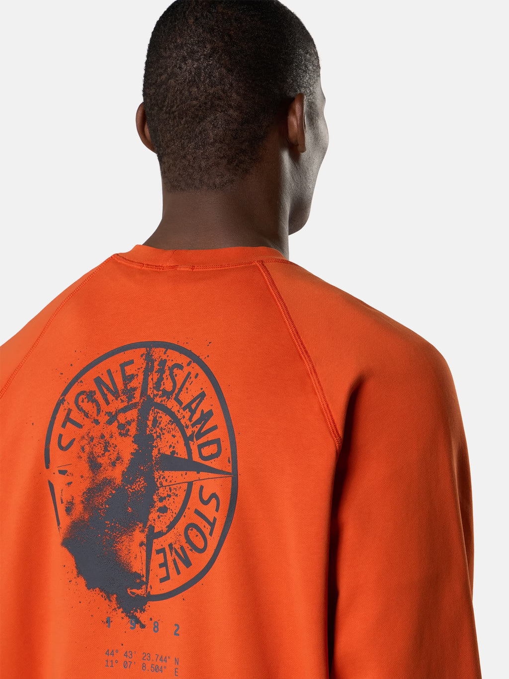 Stone Island Oversized-Fit Crewneck 'Desert Print' Sweatshirt in Burnt Orange