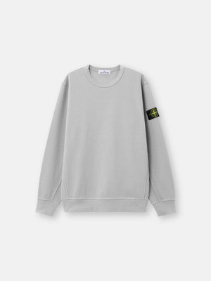 Stone Island Organic Cotton Interlock Crewneck Sweatshirt in Grey