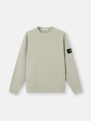 Stone Island Organic Cotton Interlock Crewneck Sweatshirt in Sand