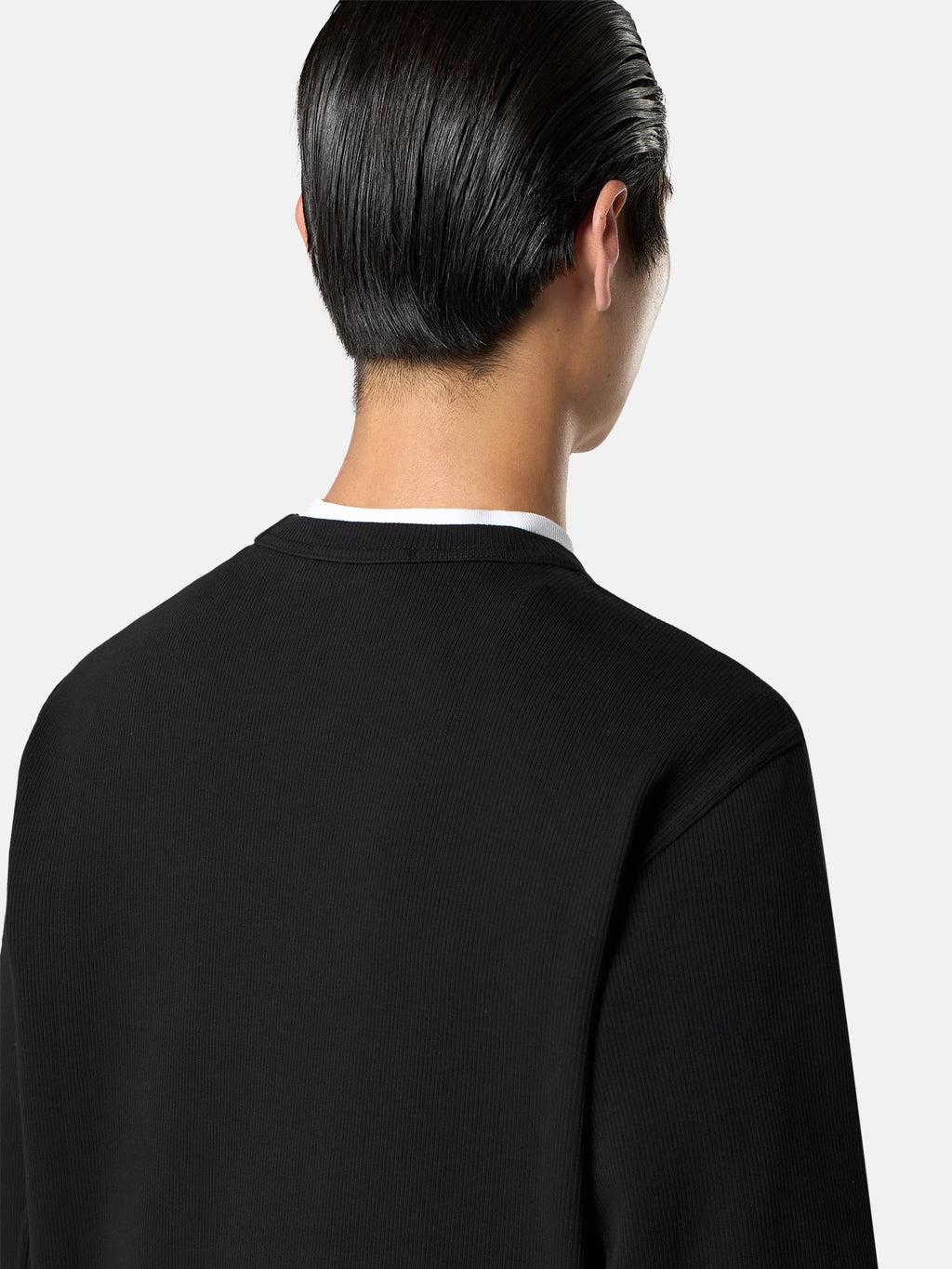 Stone Island Organic Cotton Interlock Crewneck Sweatshirt in Black