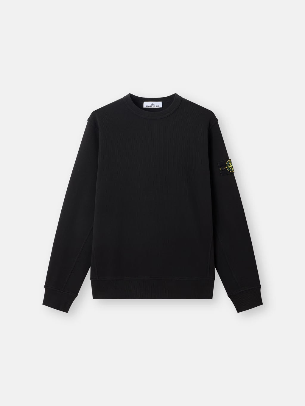 Stone Island Organic Cotton Interlock Crewneck Sweatshirt in Black