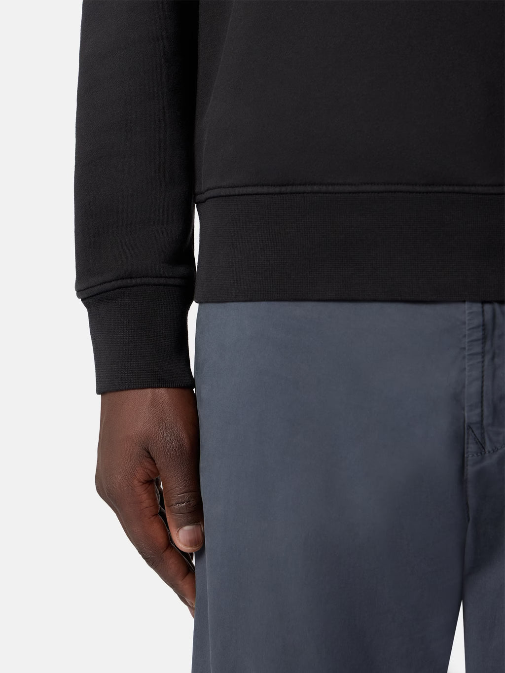 Stone Island Organic Cotton Fleece Crewneck Sweatshirt in Black