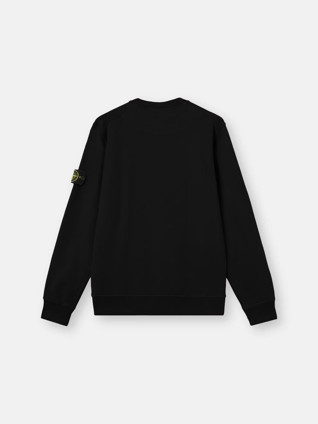 Stone Island Organic Cotton Fleece Crewneck Sweatshirt in Black