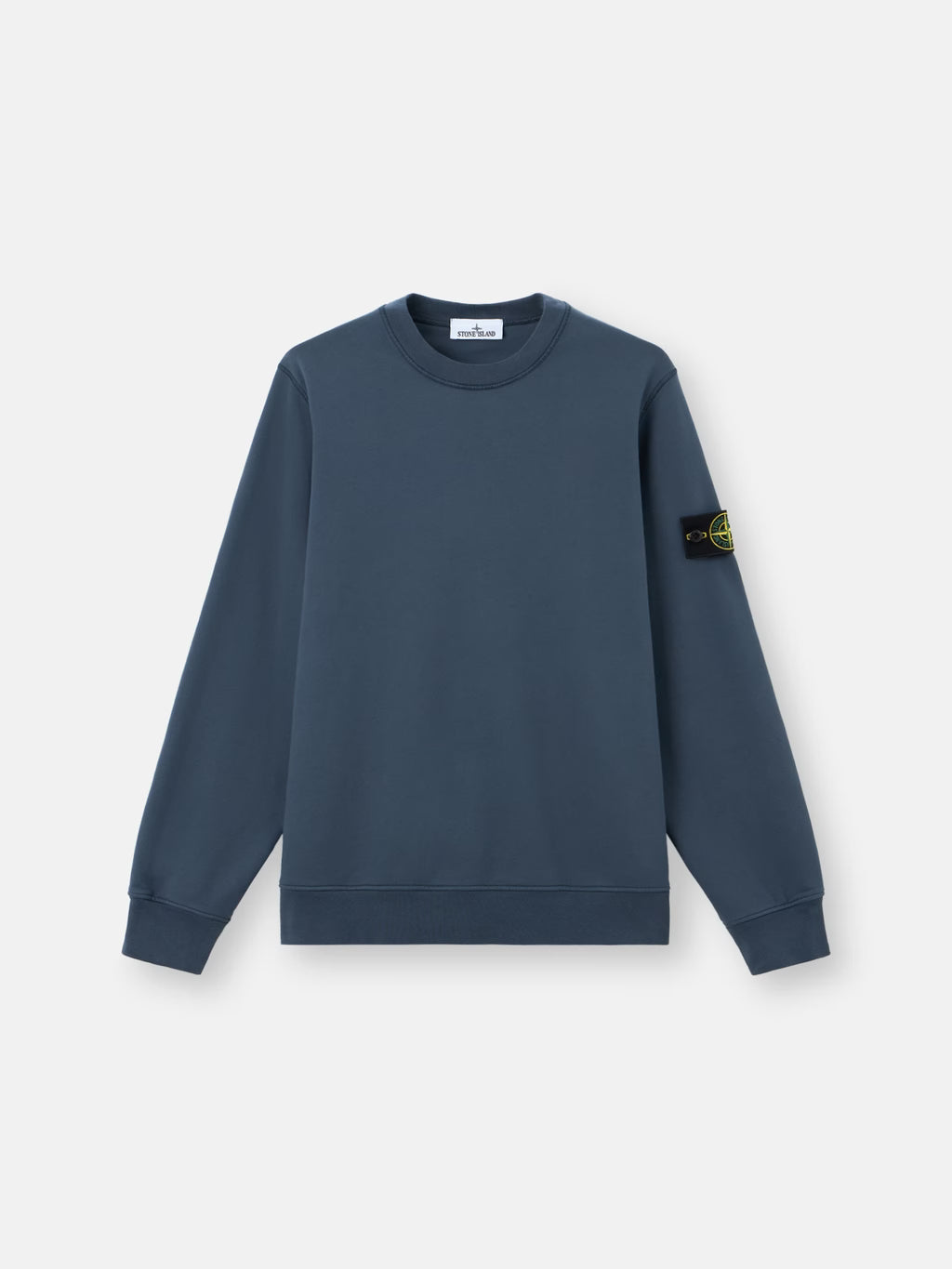 Stone Island Organic Cotton Fleece Crewneck Sweatshirt in Slate Blue