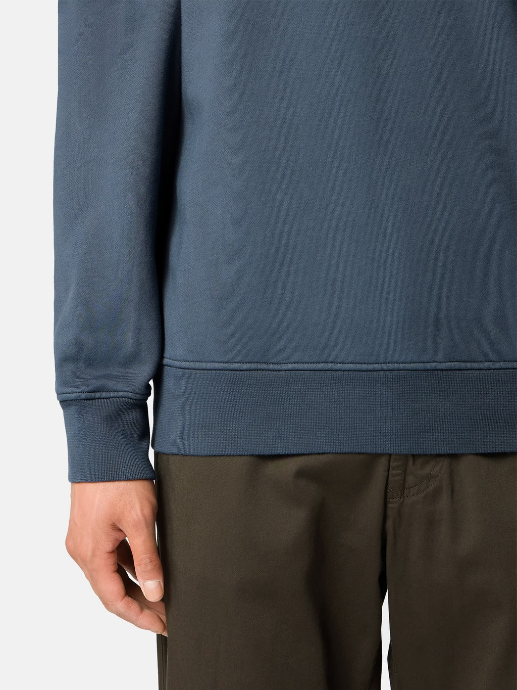 Stone Island Organic Cotton Fleece Crewneck Sweatshirt in Slate Blue