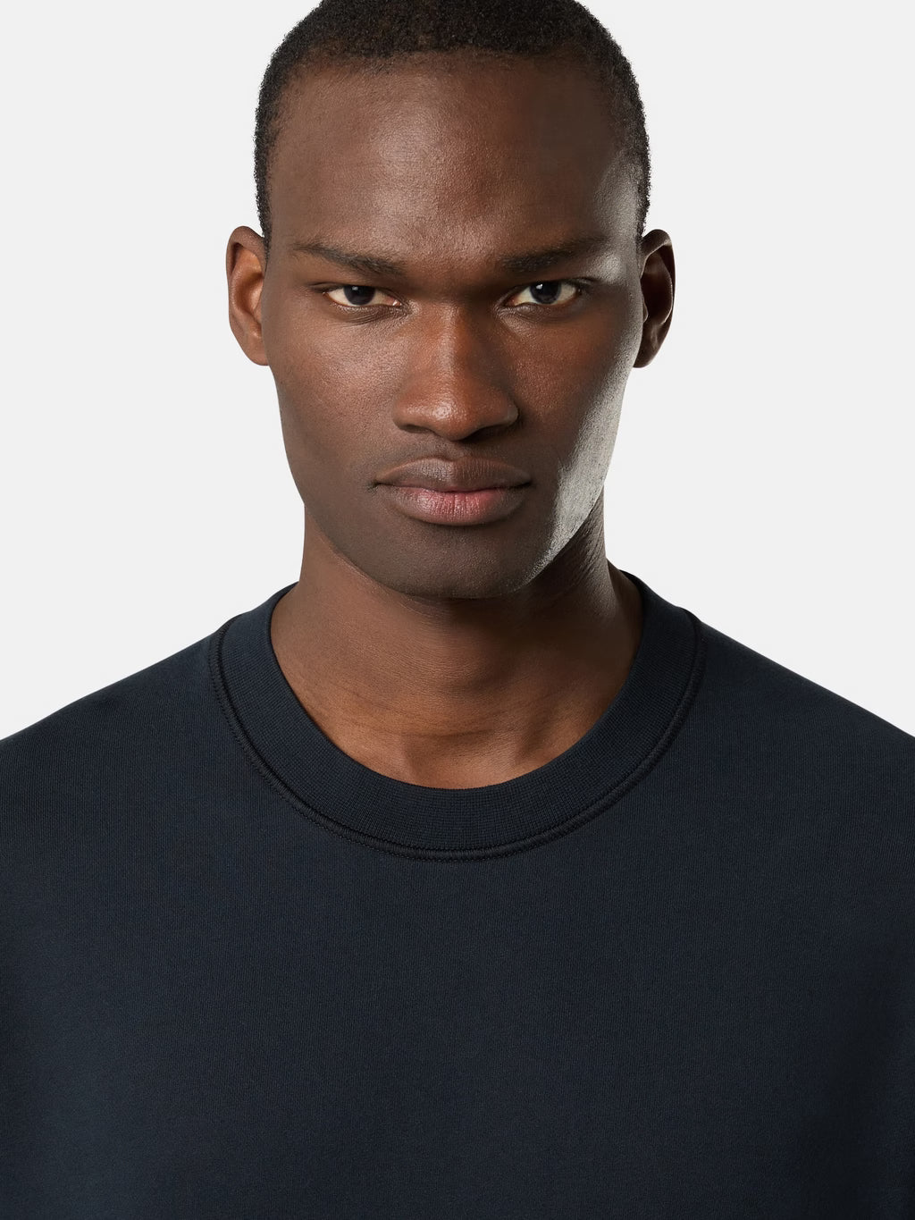 Stone Island Organic Cotton Fleece Crewneck Sweatshirt in Navy
