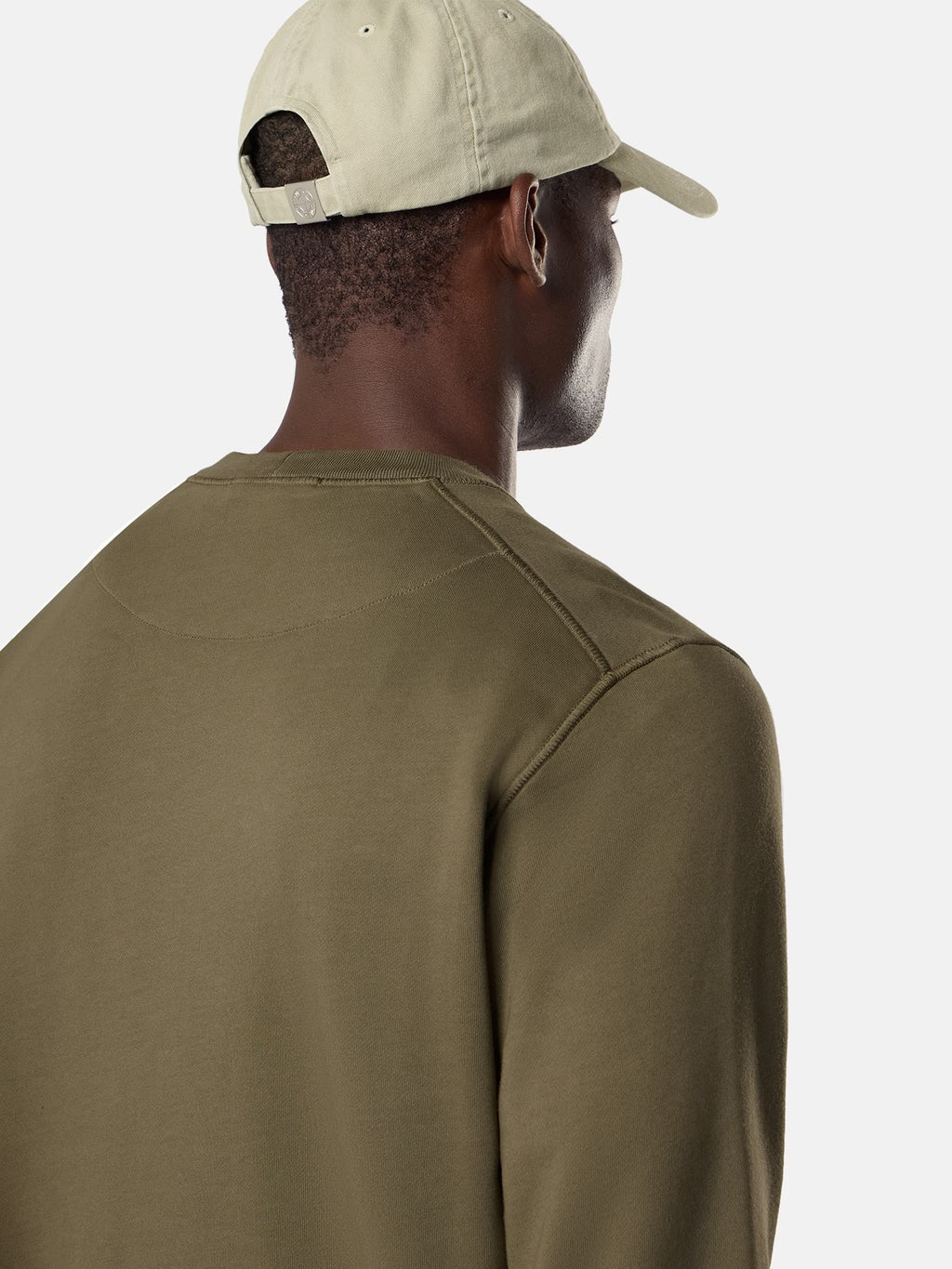 Stone Island Organic Cotton Fleece Crewneck Sweatshirt in Military Green