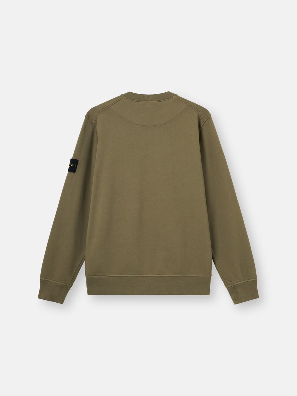 Stone Island Organic Cotton Fleece Crewneck Sweatshirt in Military Green
