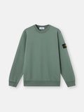 Stone Island Organic Cotton Fleece Crewneck Sweatshirt in Ocean Green
