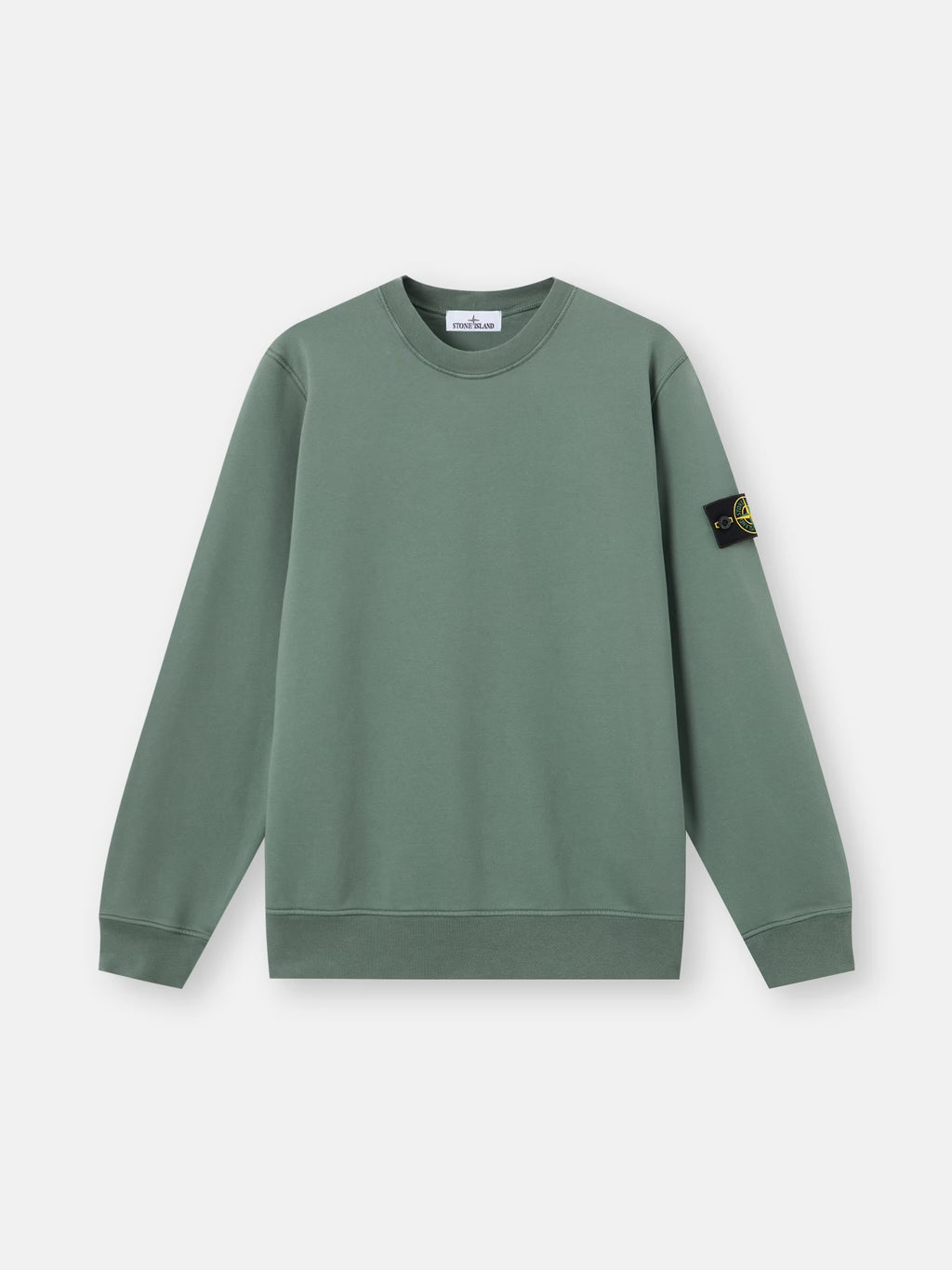 Stone Island Organic Cotton Fleece Crewneck Sweatshirt in Ocean Green