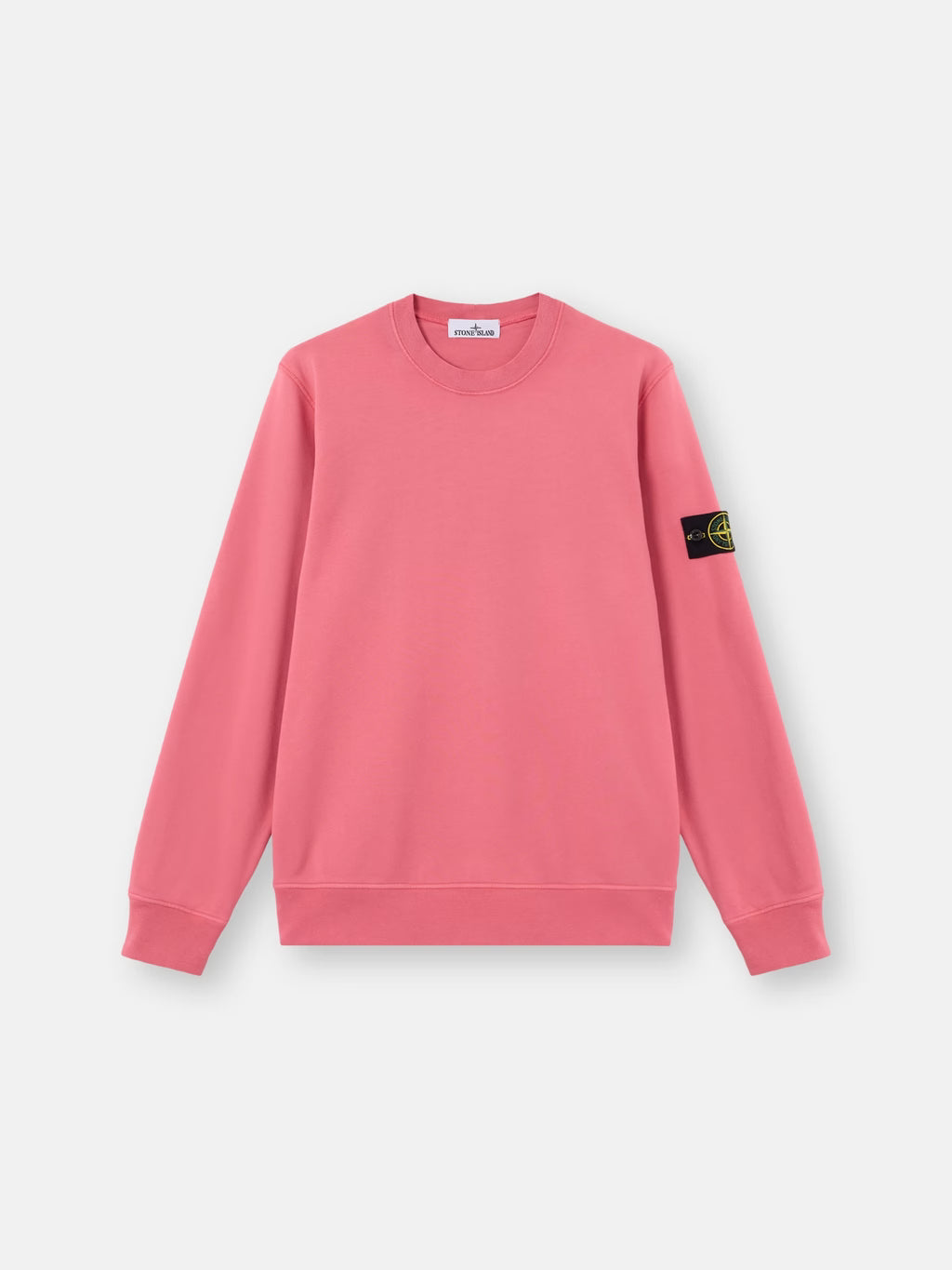 Stone Island Organic Cotton Fleece Crewneck Sweatshirt in Geranium - Pink