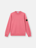 Stone Island Organic Cotton Fleece Crewneck Sweatshirt in Geranium - Pink