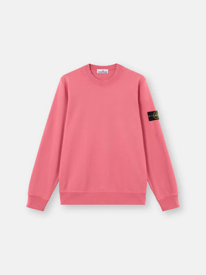 Stone Island Organic Cotton Fleece Crewneck Sweatshirt in Geranium - Pink