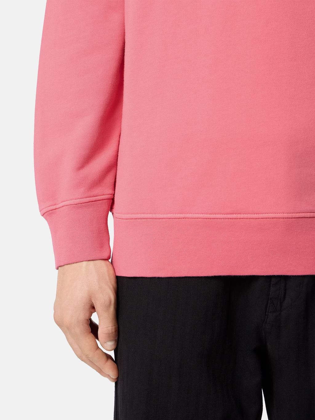 Stone Island Organic Cotton Fleece Crewneck Sweatshirt in Geranium - Pink