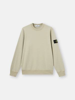 Stone Island Organic Cotton Fleece Crewneck Sweatshirt in Sand