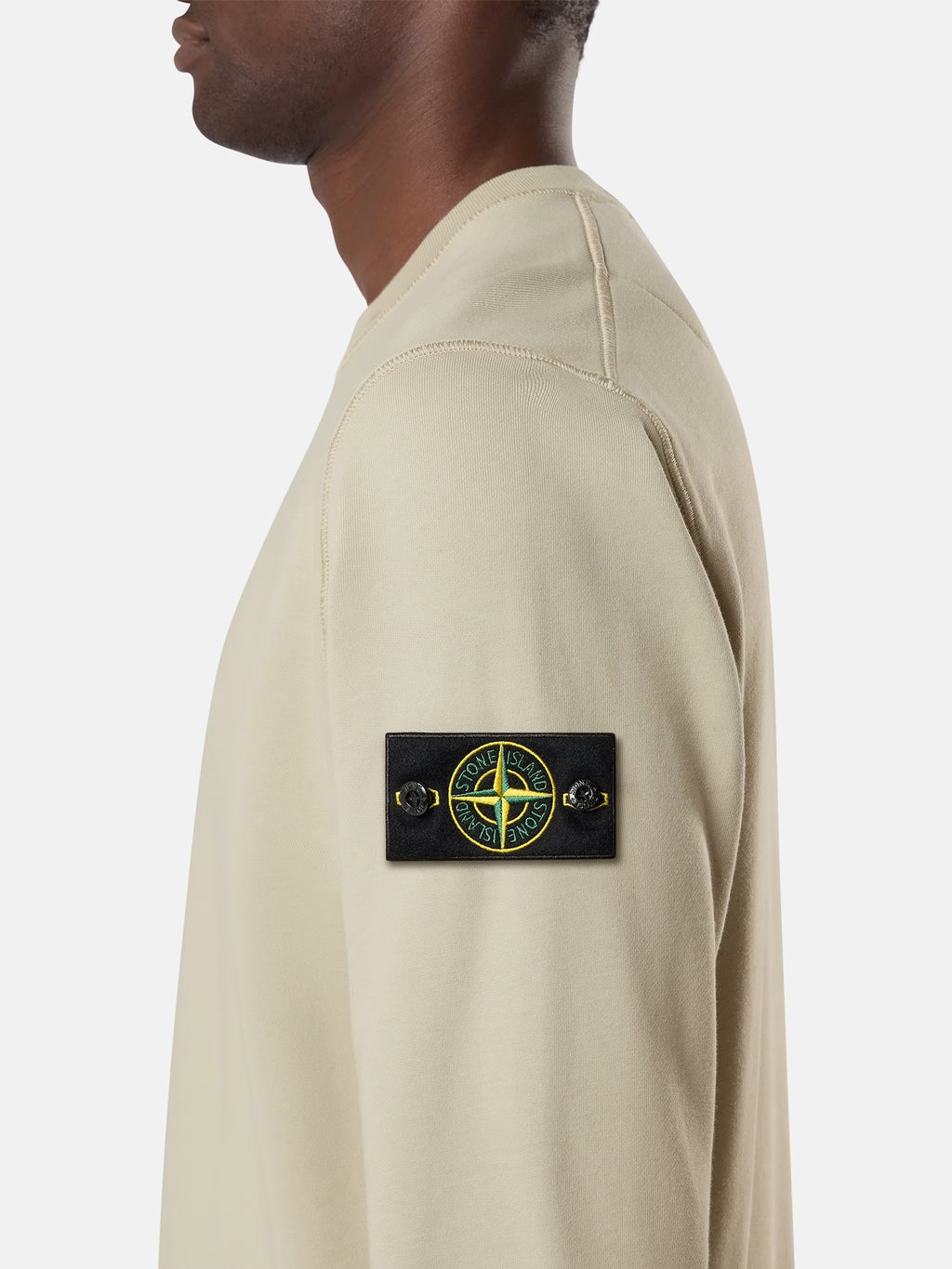 Stone Island Organic Cotton Fleece Crewneck Sweatshirt in Sand