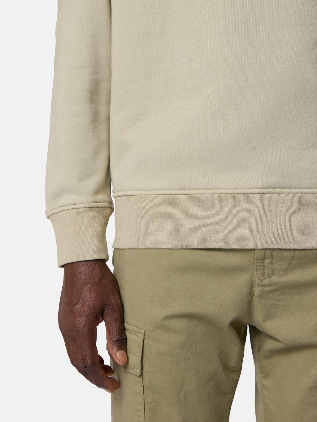 Stone Island Organic Cotton Fleece Crewneck Sweatshirt in Sand